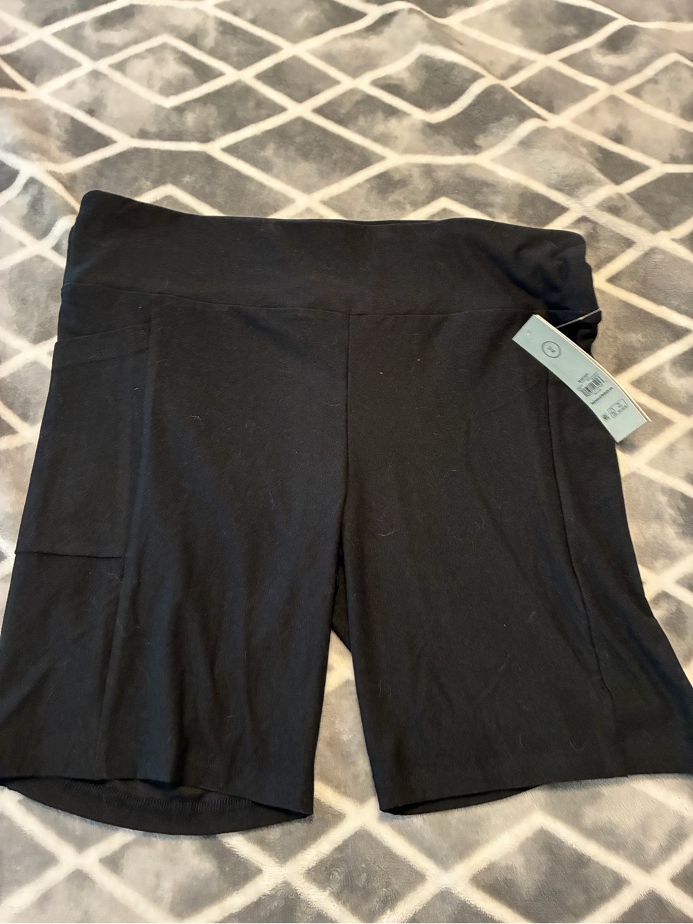No Boundaries Black Fold-Over Waist Bike Shorts